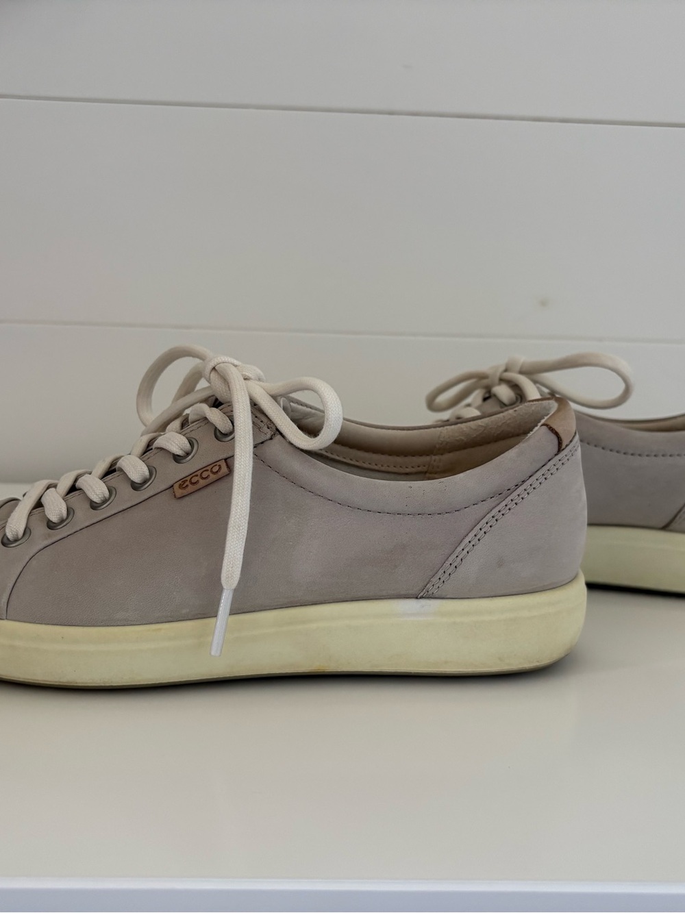 Ecco Beige nubuck Slip-On with Cream Interior